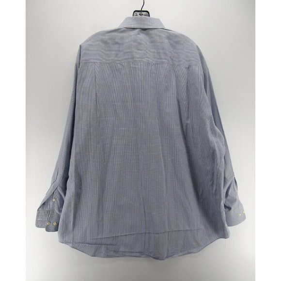 David Donahue Shirt 18 1/2 XXL Button Down Plaid Logo Dress Shirt Woven - Picture 7 of 12